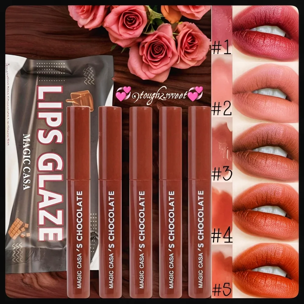 🆕TEMPTATION KISS LAVA CHOCOLATE MATTE LIP GLAZE/GLOSS SET